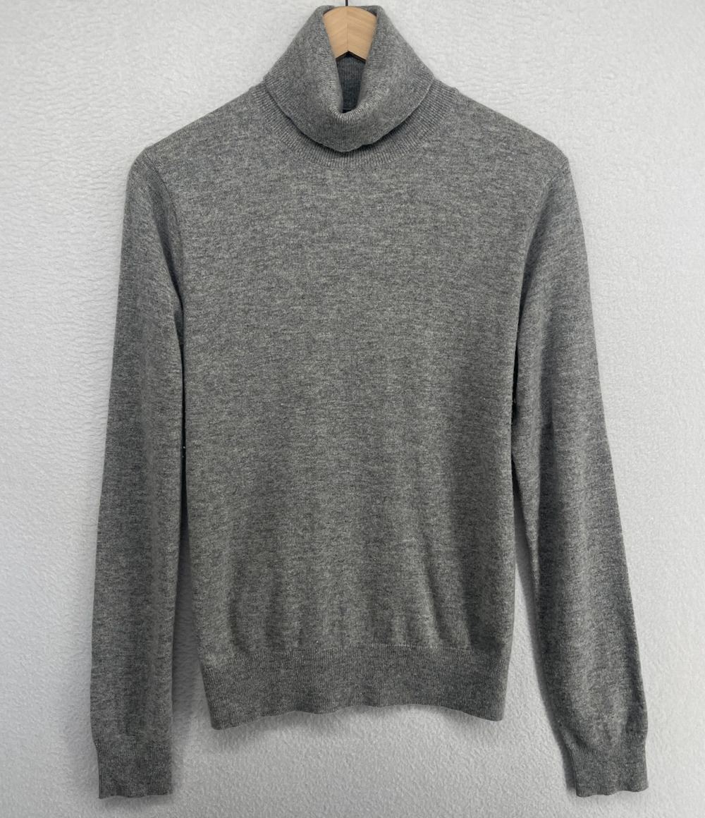 POLO RALPH LAUREN Sweater Womens L Slim Fit Cashmere Turtleneck Pullover Gray